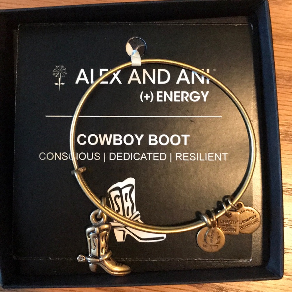 NWT Alex and Ani Cowboy Boot Bracelet